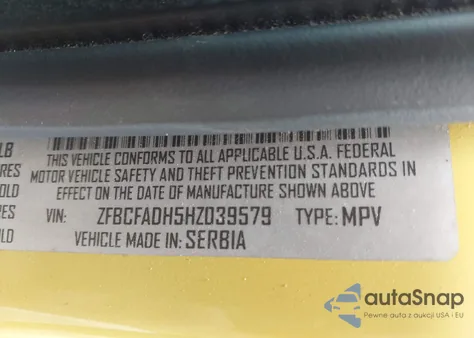 2017 Fiat 500L Trekking из США, поврежденный, VIN ZFBCFADH5HZ039579